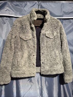 Lucky Brand Women's Gray Sherpa Puffer Jacket